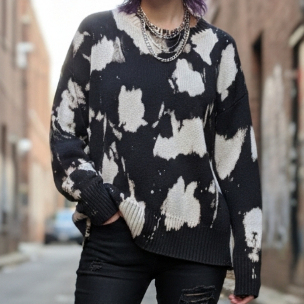 [[Blue Buttercup]] Women's Bleach Dyed Sweater